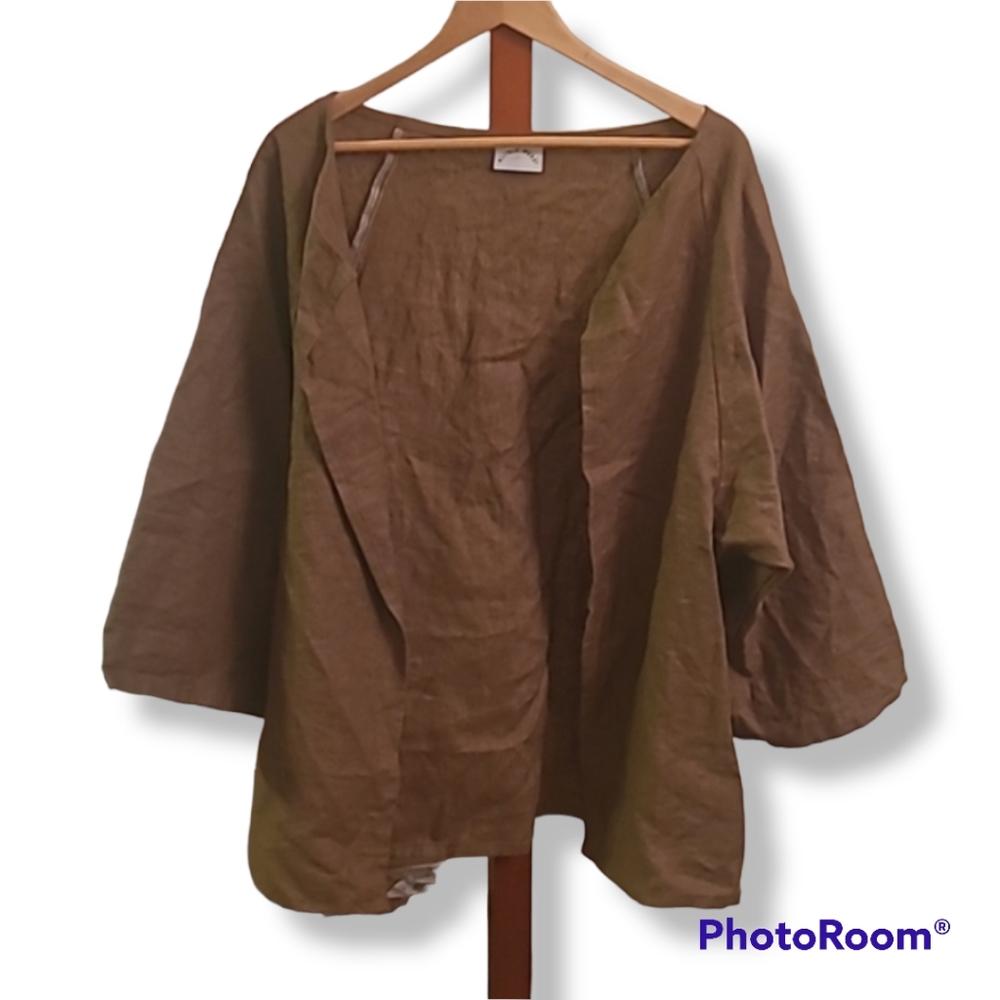 Nicole Purdy Olive Linen Open Jacket 🇨🇦